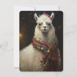 Tarjeta Festiva Llama a Navidades cutos