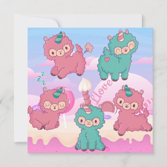 Tarjeta Festiva Llama amor (Anverso)