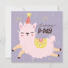 Tarjeta Festiva Llama de Cumpleaños