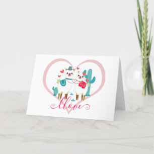 Tarjeta Festiva Llama en amor 