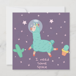 Tarjeta Festiva Llama espacial