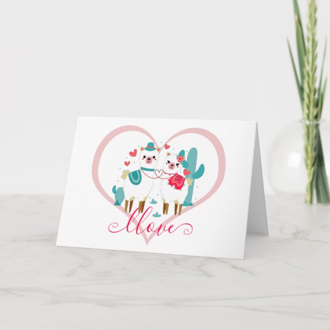 Tarjeta Festiva Llama Llove (Anverso)