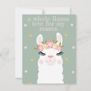 Tarjeta Festiva Llama Mamá