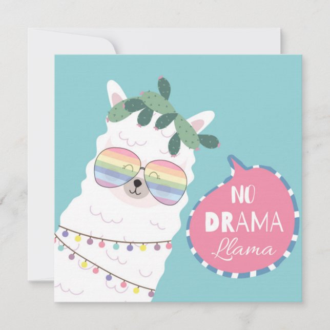 Tarjeta Festiva Llama Sin Drama (Anverso)