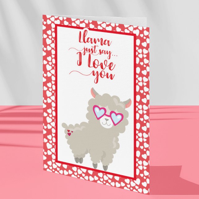 Tarjeta Festiva Llama sólo digo que te quiero El día de San Valent (Subido por el creador)