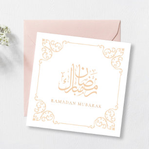 Tarjeta Festiva Llamada Caligrafía Dorada Vintage Antigua Ramadan