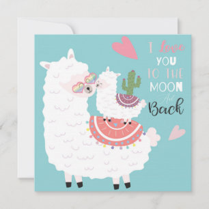 Tarjeta Festiva Llamas cute