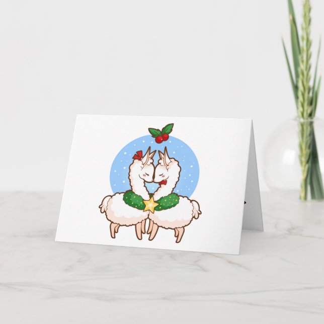 Tarjeta Festiva Llamas de amor de vacaciones (Anverso)
