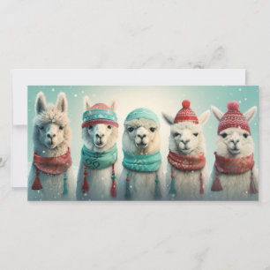 Tarjeta Festiva Llamas de invierno de texto personalizado
