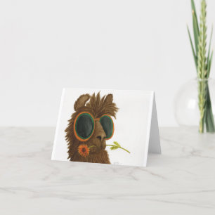 Tarjeta Festiva Llamas en tonos: May Greet Card 4"x5.6"