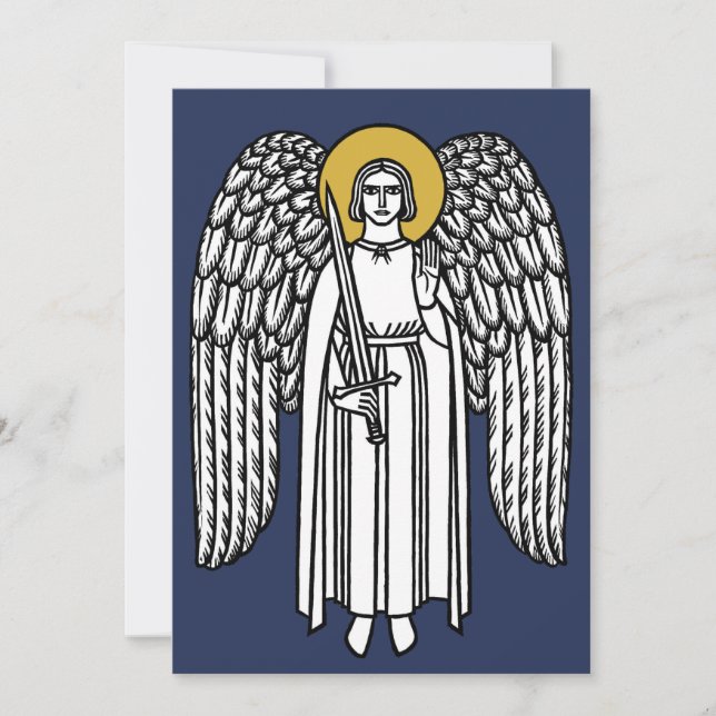 Tarjeta Festiva Llanto de Navidades Angel Medieval (Anverso)