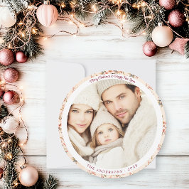 Tarjeta Festiva Llanura de Personalizable floral rosa vintage