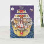 Tarjeta Festiva Llegada de navidades<br><div class="desc">Navidades Llegada (aceite sobre lienzo) Scott Pat / Colección privada / Imágenes de los soldados Granja Animales domésticos - mascotas Paz y Relajación Animales domésticos Granja Animales Mamíferos</div>