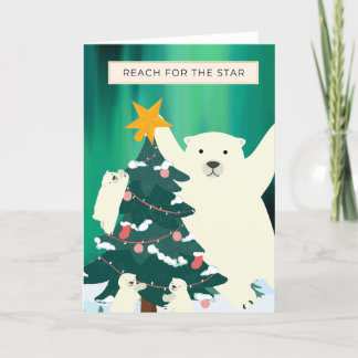 Tarjeta Festiva Llegar a la estrella, coche de los Navidades Polar