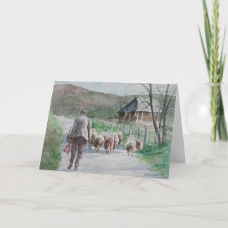 Tarjeta Festiva Llevar las ovejas