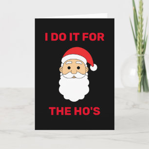 Tarjeta Festiva Lo hago por el negro travieso de Santa Claus de Ho