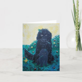Tarjeta Festiva ¡Lo hizo!  ¡ELLA lo hizo! - Arte de Newfie - Navid