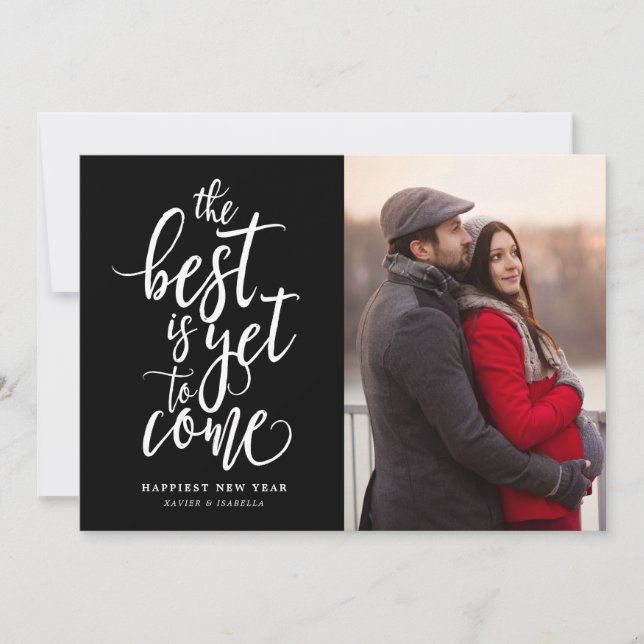 Tarjeta Festiva Lo Mejor Es Que Aún No Llega Foto Año Nuevo (Anverso)