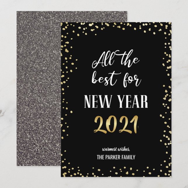 Tarjeta Festiva Lo Mejor Para El Año Nuevo 2021 | Festividad (Anverso / Reverso)