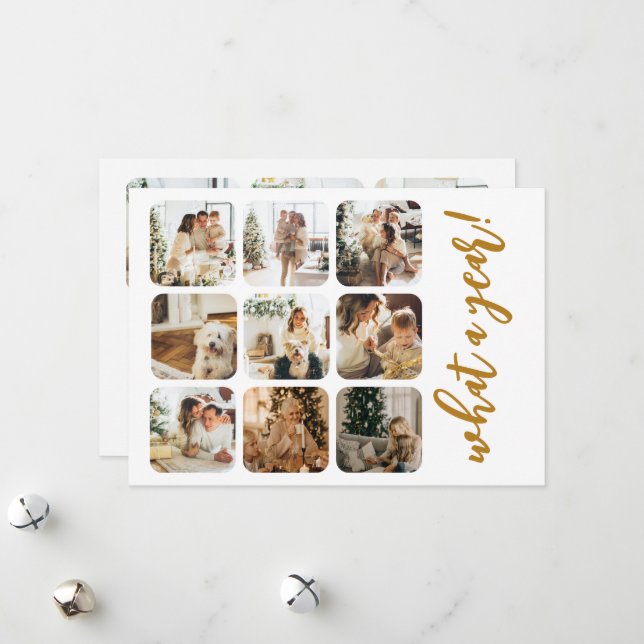 Tarjeta Festiva Lo que un año 12 foto y texto personalizado (Anverso/Reverso In Situ)