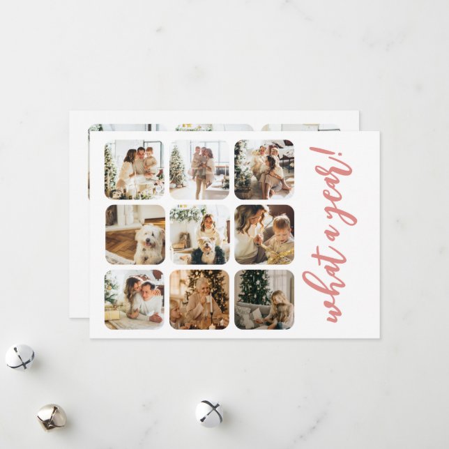 Tarjeta Festiva Lo que un año 12 foto y texto personalizado (Anverso/Reverso In Situ)