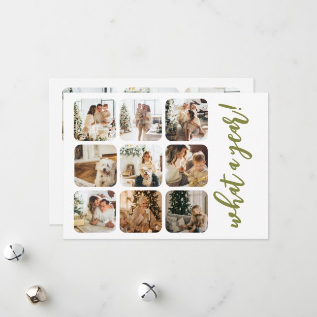 Tarjeta Festiva Lo que un año 12 foto y texto personalizado (Anverso/Reverso In Situ)