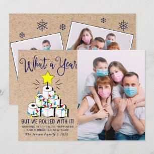 Tarjeta Festiva Lo que un año Navidades 3 Fotos de bienvenida