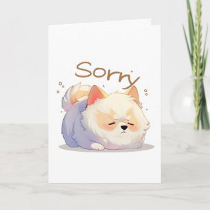 Tarjeta Festiva Lo siento Anime Perro Blanco