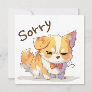Tarjeta Festiva Lo siento Anime Perro Lindo