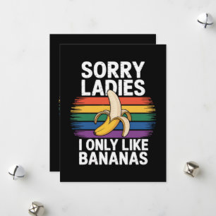 Tarjeta Festiva Lo siento chica Me gustan las bananas Divertido 