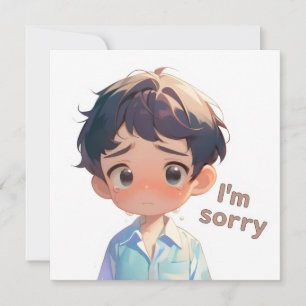 Tarjeta Festiva Lo siento chico llorando anime