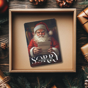 Tarjeta Festiva Lo siento en la traviesa lista de Santa de nuevo s