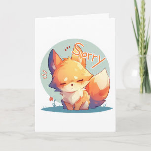 Tarjeta Festiva Lo siento Zorro Anime Animal
