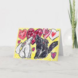 Tarjeta Festiva Lobo de San Valentín