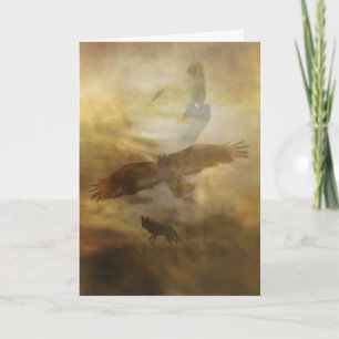 Tarjeta Festiva Lobo nativo americano feliz cumpleaños