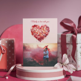 Tarjeta Festiva Locamente enamorada | Corazón floral | Foto person