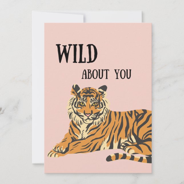 Tarjeta Festiva Locamente enamorado/a de ti Tigre de la selva Día  (Anverso)
