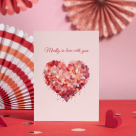 Tarjeta Festiva Locamente enamorados | Corazón floral | Texto y no