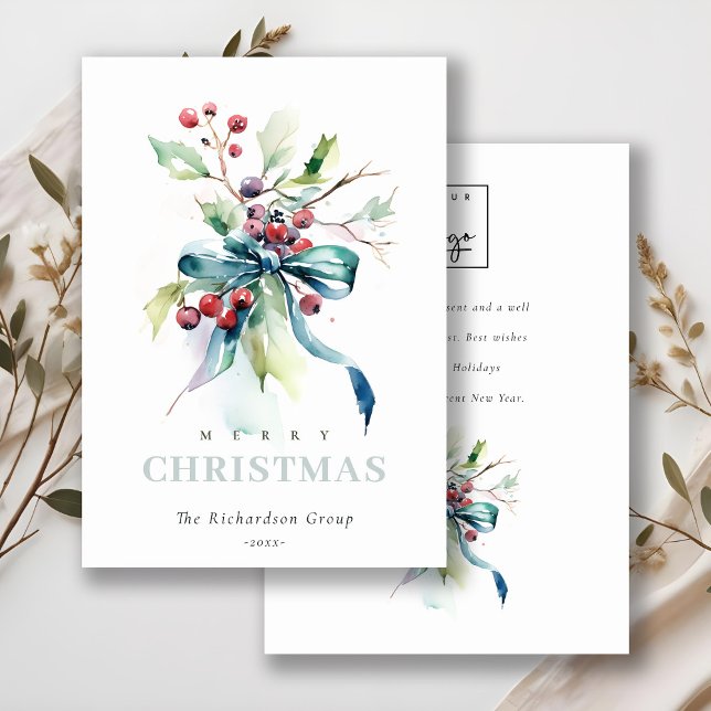 Tarjeta Festiva Logo corporativo de Business Blue Green Winries (Subido por el creador)