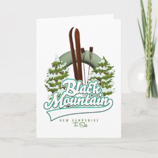 Tarjeta Festiva Logo de Black Mountain New Hampshire Ski.