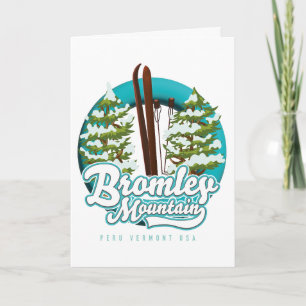 Tarjeta Festiva Logo de Bromley Mountain Peru Vermont US Ski