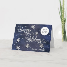 Tarjeta Festiva Logo de Calligraphy Happy Holidays