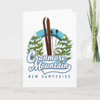Tarjeta Festiva Logo de Cranmore Mountain New Hampshire Ski