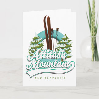 Tarjeta Festiva Logo de esquí Attitash mountain new hampshire