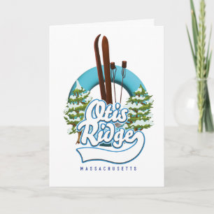 Tarjeta Festiva Logo de esquí de Otis Ridge Massachusetts