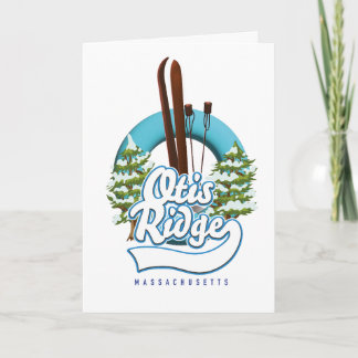 Tarjeta Festiva Logo de esquí de Otis Ridge Massachusetts