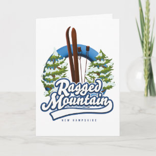 Tarjeta Festiva Logo de esquí de Ragged Mountain New Hampshire