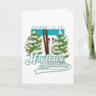 Tarjeta Festiva Logo de Haystack Mountain Vermont USA Ski