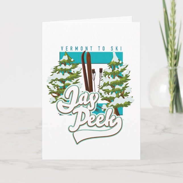 Tarjeta Festiva Logo de Jay Peek Vermont (Anverso)