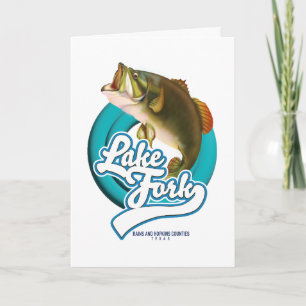 Tarjeta Festiva Logo de Lake Fork Texas Fishing.